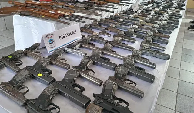 Sucamec y la PNP incautó armas de fuego en manos de delincuentes. Foto: Jaime Fernández    