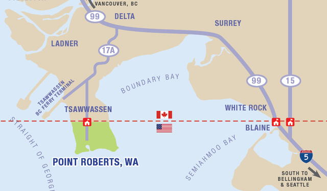 Point Roberts, el pueblo de Estados Unidos que se encuentra 'atrapado' en Canadá