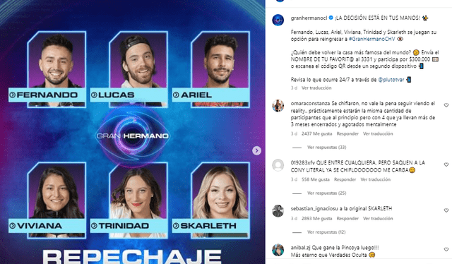 Participante del repechaje en 'Gran hermano Chile'. Foto: Instagram    