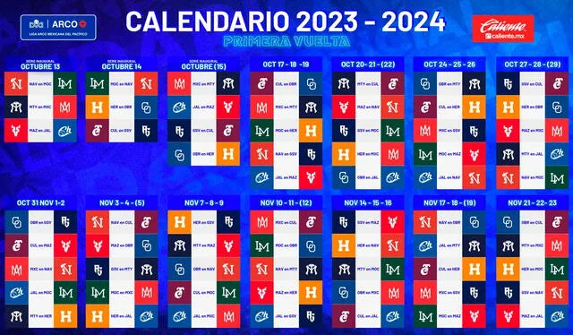 Calendario LMP 2023-2024. Foto: Liga Mexicana del Pacífico   