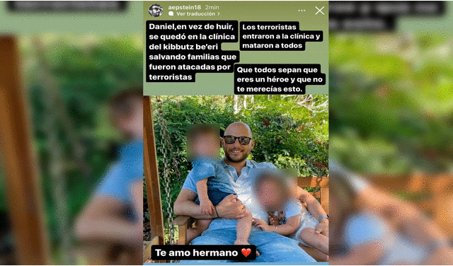 Hermano de Daniel Levi lamenta la muerte del doctor peruano. Foto: Instagram 