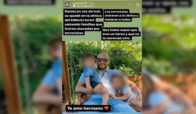 Hermano de Daniel Levi lamenta la muerte del doctor peruano. Foto: Instagram 