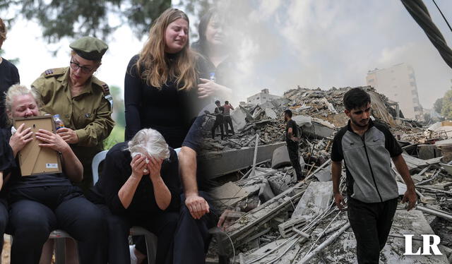 Tanto israelíes como palestinos vienen llorando la perdida de su familiares, víctimas del enfrentamiento entre Israel y Hamás. Foto: composición LR/AFP/EFE   