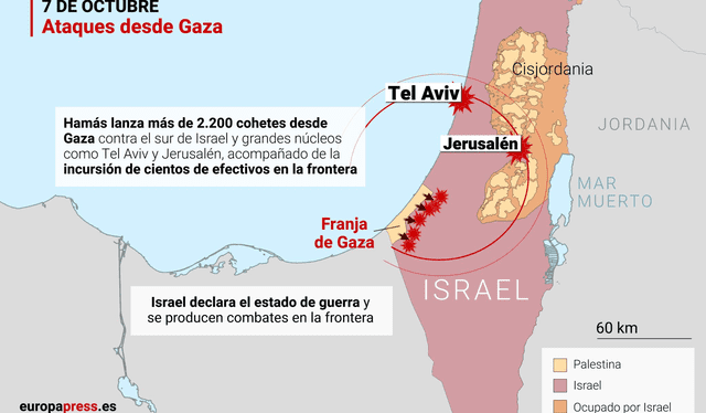 La guerra entre Israel y Hamás inició el último 7 de octubre tras un ataque con miles de misiles desde Gaza. Foto: Europa Press   