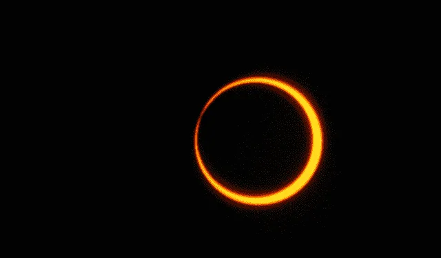  Eclipse solar anular fotografiado el 12 de enero. Foto: NASA   