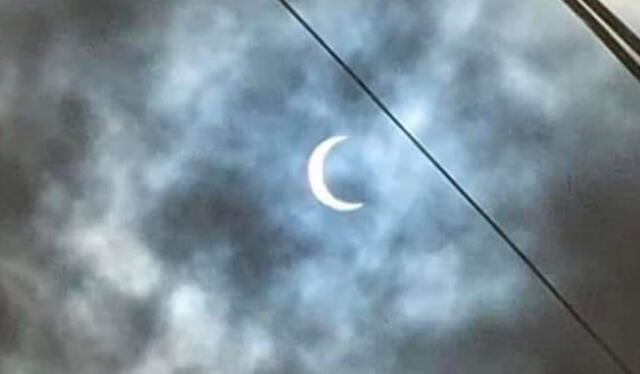  Así se vio eclipse sola en Tarapoto. Foto: Fares Perez/ LR   