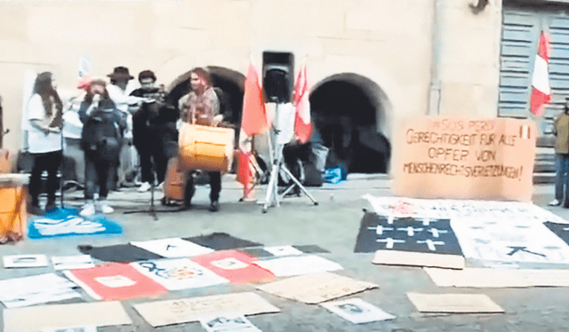  Alemania. Peruanos residentes protestaron contra Boluarte. Foto: difusión    