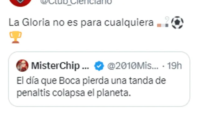 Respuesta del Cienciano. Foto: Cienciano/Twitter   