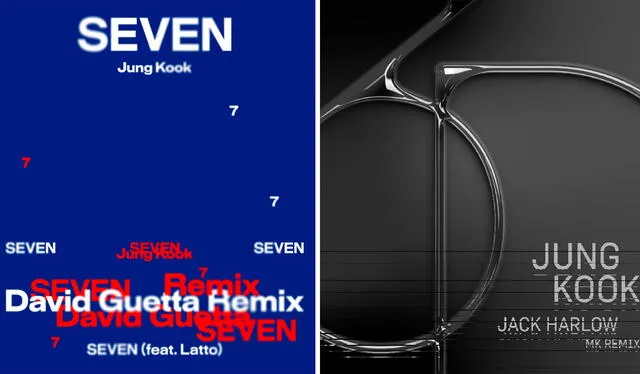 Pósteres oficiales de los nuevos remixes de Jungkook, de BTS. Foto: composición LR/Hybe Labels  