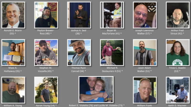 Estas son las 18 víctimas del tiroteo perpetrado por Robert Crad. Foto: Sky News   