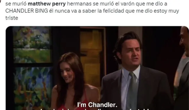  Fans lamentan partida de Matthew Perry. Foto: Twitter   