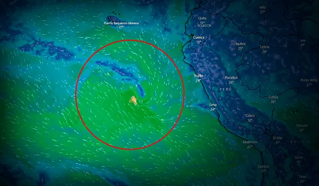  Senamhi espera que el anticiclón del pacífico sur choque con el ciclón Yaku y este sea desplazado hacia el occidente. Foto: composición LR   