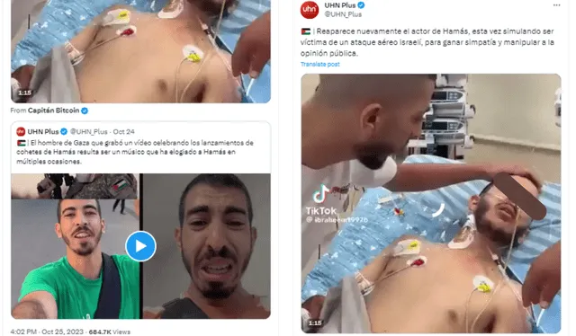  Publicación relacionó equivocadamente las imágenes del creador de contenido (izquierda), con un video de un joven de 16 años (derecha). Foto: captura de 'X'<br><br>    