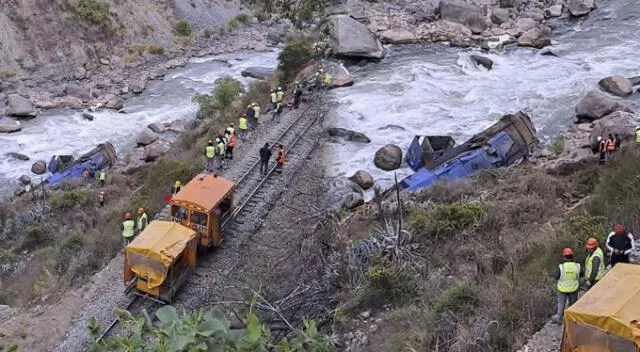  Tren de PeruRail se descarriló tras fuerte derrumbe en vía férrea ruta a Machu Picchu. Foto: composición LR