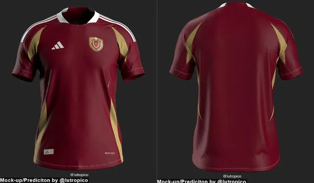 Proyección de la nueva camiseta titular de la Vinotinto para 2024. Foto: Lutropico / Twitter / Footy Headlines   