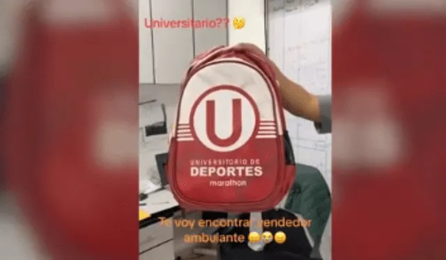  Mochila de Universitario de Deportes. Foto: Captura de TikTok    