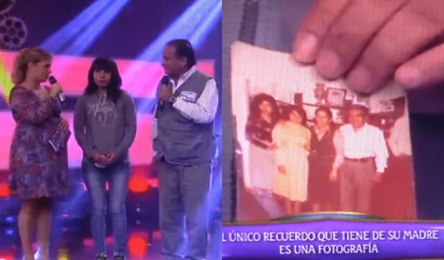 Mónica Sánchez solo llegó con una fotografía que conservaba de su madre. Foto: composición LR/captura de YouTube   
