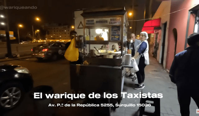  El puesto donde se cocina la comida del 'huarique de los taxistas'. Foto: Wariqueando/YouTube   