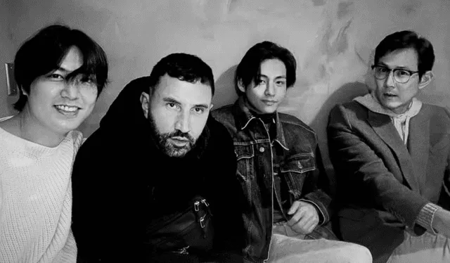  Lee Minho, Riccardo Tisci, Taehyung y Lee Jung Jae. Foto: IG riccardotisci17   