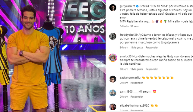 Guty Carrera fue invitado a la temporada 'Esto es guerra, 10 años'. Foto: Guty Carrera/Instagram   