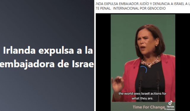  Irlanda no ha expulsado a la embajadora de Israel, pero una líder política sí pidió hacerlo. Foto: capturas de Facebook   