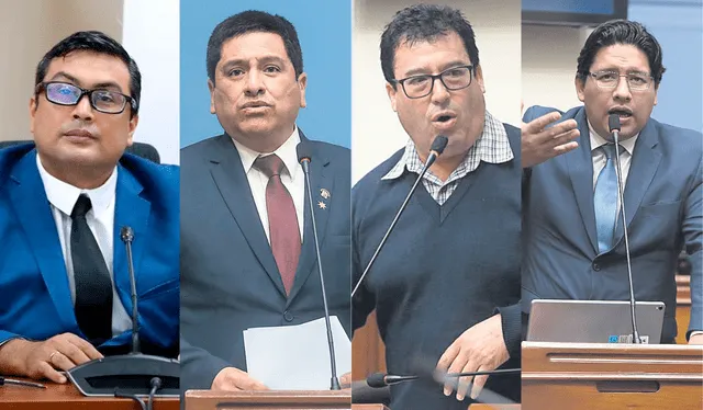  Salpicados. Fujimorista Revilla, acciopopulista Aragón y no agrupados Martínez y López. Foto: difusión    