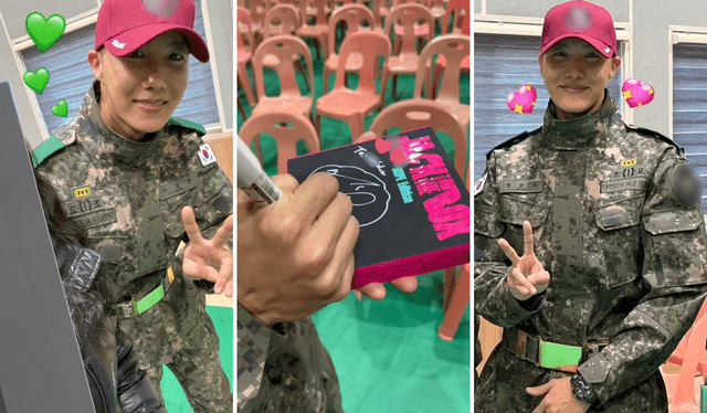 J-Hope, de BTS, en su servicio militar en Corea del Sur. Foto: @LUVjungkook_ en 'X'   