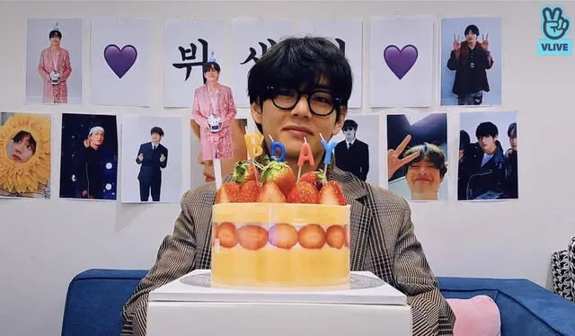 Livestream del cumpleaños de Taehyung en el 2020. Foto: captura de VLive/Taehyung 