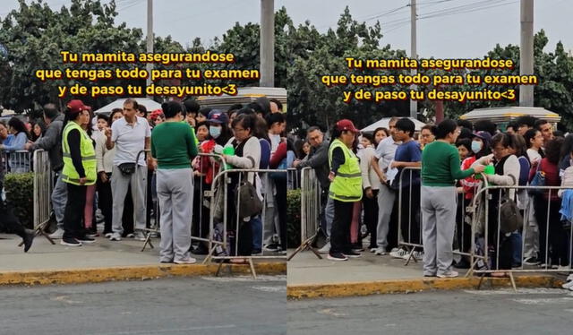 La mamá de una postulante a la UNMSM demostró todo su apoyo a la joven. Foto: composición LR/captura de TikTok   