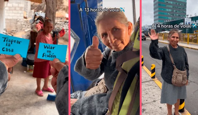  La reacción de la mamá de Sibenito tras viajar por primera vez en avión conmovió en redes. Foto: composición LR/ Sibenito