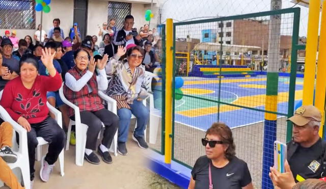 Vecinos celebran la inauguración de parque. Foto: composición LR    