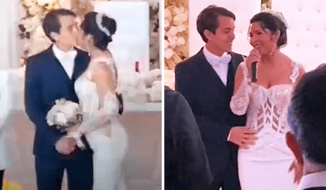  Yarita Lizeth lució un vestido blanco corte sirena para disfrutar de su matrimonio con su ahora esposo, Patric Lundberg. Foto: composición LR /TikTok/ Yarita Lizeth    