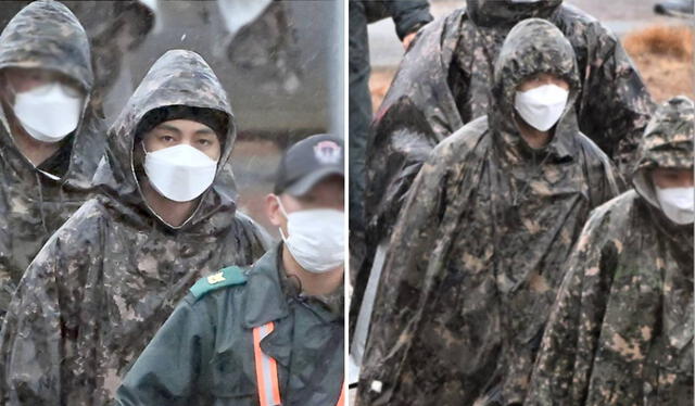 K-media compartió las primeras imágenes de Namjoon y Taehyung en el Ejército. Foto: composición LR/My Daily   