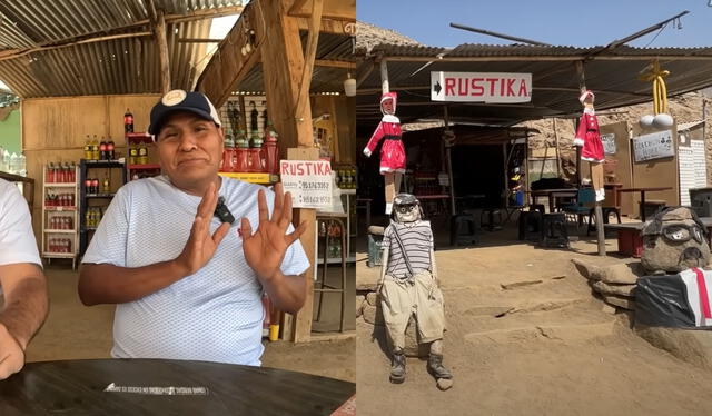El señor 'Pepe' es el encargado del peculiar local 'Rustika' en SJL. Foto: composición LR/captura de YouTube   