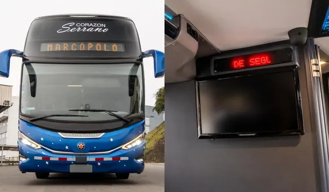  En el bus de Corazón Serrano destacan sus espacios con moderna tecnología. Foto: composición LR/difusión   