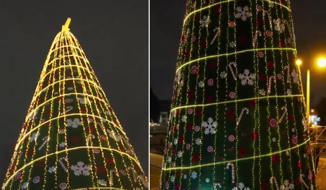 El árbol de Navidad de La Victoria fue encendido por el alcalde Rubén Cano. Foto: captura TV Perú El árbol de Navidad de La Victoria fue encendido por el alcalde Rubén Cano. Foto: captura TV Perú