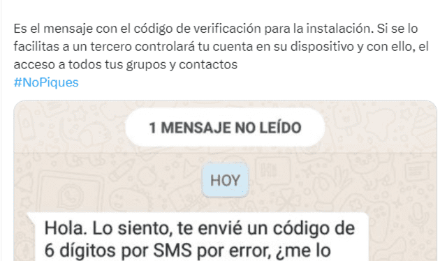  Alerta sobre este peligroso mensaje de WhatsApp. Foto: captura de X/@guardiacivil   