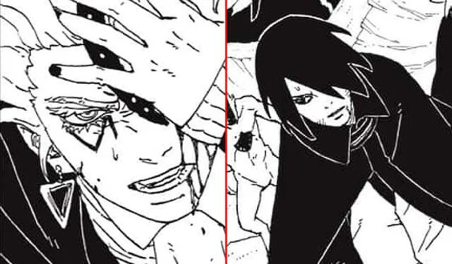 El enfrentamiento entre Code y Sasuke terminó con el ninja del clan Uchiha convertido en árbol. Foto: composición LR/Manga Plus   