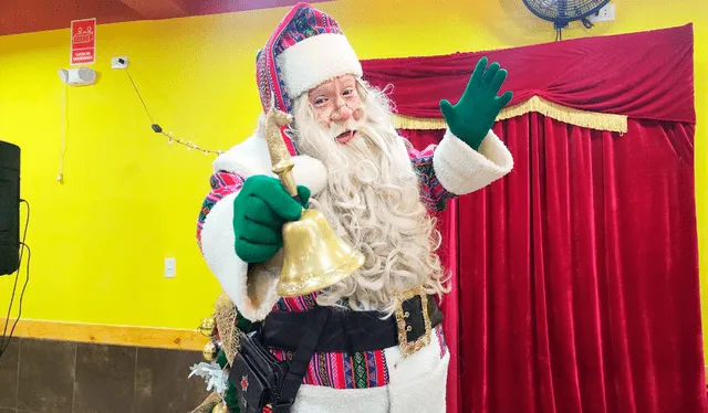  Las imágenes llenaron de emoción a los usuarios al ver al Papá Noel usando un traje con motivos peruanos. Foto: composición LR/Miguel Calderón   