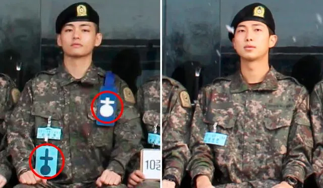 Nuevas fotos de RM y Taehyung en el servicio militar. Foto: composición LR/The Camp   