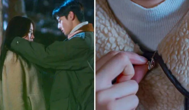 Suho le regaló un collar de cisne a Jugyeong en 'True Beauty'. Foto: composición LR/tvN   