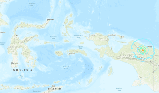 El terremoto de magnitud 6.3 remeció a Indonesia en vísperas del Año Nuevo. Foto: captura USGS   