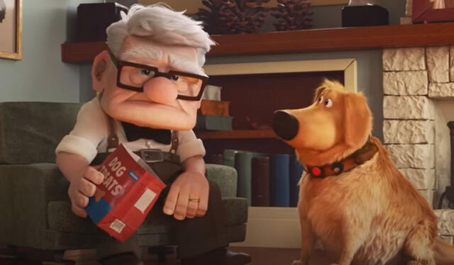 Alfa, el perro mascota del señor Carl, ayuda a practicar a su amo para tener citas. Foto: captura de YouTube 