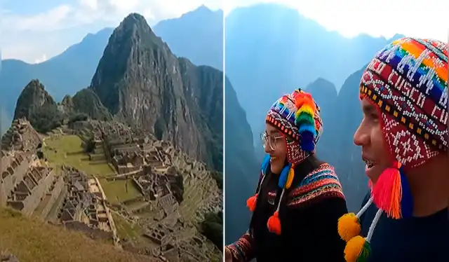 Los jóvenes quedaron impresionados con Machu Picchu. Foto: captura de YouTube/ Viajes con Jorge Los jóvenes quedaron impresionados con Machu Picchu. Foto: captura de YouTube/ Viajes con Jorge