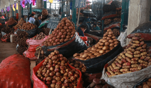 Este mercado de Santa Anita es el mayor centro de acopio de papa del Perú. Foto: Andina   