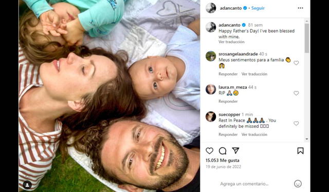En su última publicación en Instagram, Canto agradecía por estar con su familia en el Día del Padre. Foto: composición LR/Instagram Adan Canto   