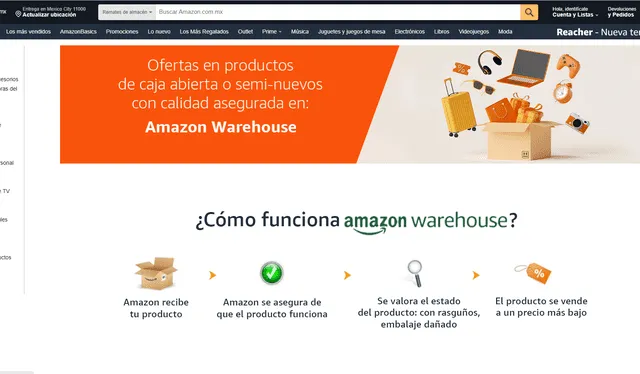 Página web de Amazon. Foto: captura de Amazon   
