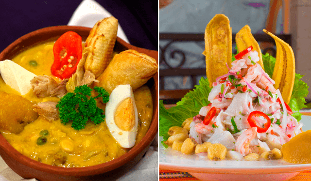  La fanesca plato popular de Ecuador y el ceviche de Perú. Foto: composición LR   