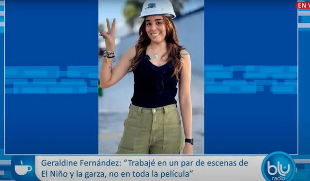 Geraldine Fernández dice que exageró, pero no mintió sobre su trabajo en 'El niño y la garza'. Foto: captura de YouTube   