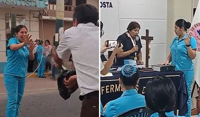 Hecho se registró en las afueras del Colegio de Enfermeros del Perú-Áncash. Foto: Linda Guzmán/TikTok 